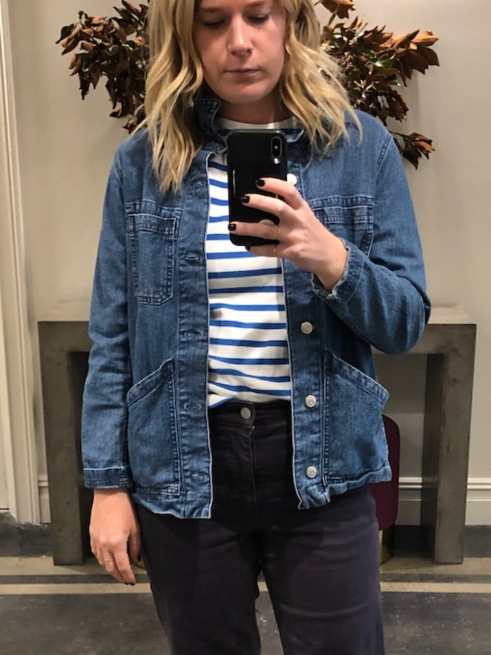 Madewell Denim Chore Coat Utility Jacket Blue Workwear Style Size XS